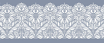 Indian Floral Damask Border Stencil