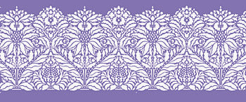 Indian Floral Damask Border Stencil