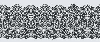 Indian Floral Damask Border Stencil