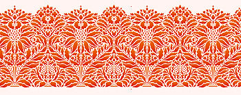 Indian Floral Damask Border Stencil