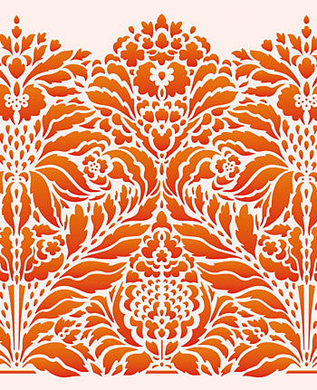 Indian Floral Damask Border Stencil