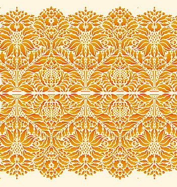 Indian Floral Damask Border Stencil