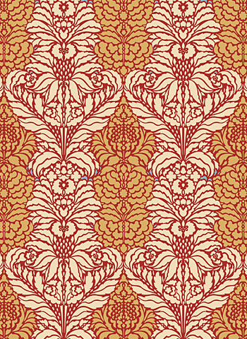 Indian Floral Damask Stencil