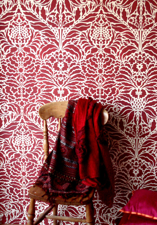 Indian Floral Damask Stencil