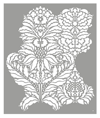 Indian Floral Damask Stencil