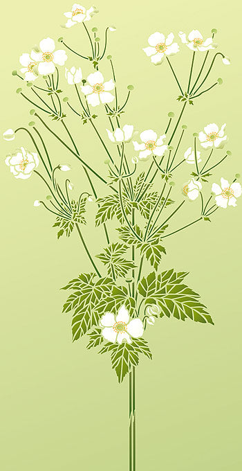 Japanese Anemone Flower Stencil