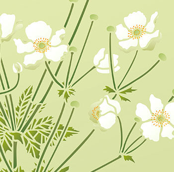 Japanese Anemone Flower Stencil