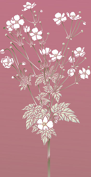 Japanese Anemone Flower Stencil