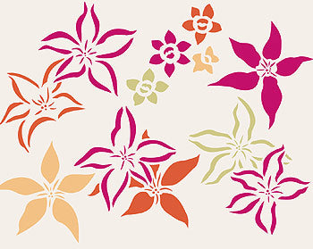 Japanese Flowers Theme Pack Stencil