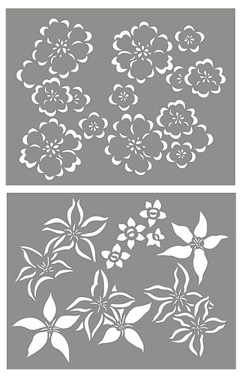 Japanese Flowers Theme Pack Stencil