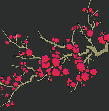 Japanese Blossom and Larch Stencil