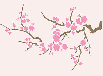 Japanese Blossom and Larch Stencil