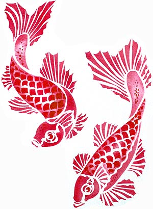 Koi Carp Stencil