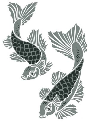 Koi Carp Stencil