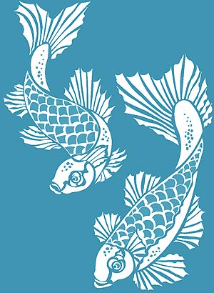 Koi Carp Stencil