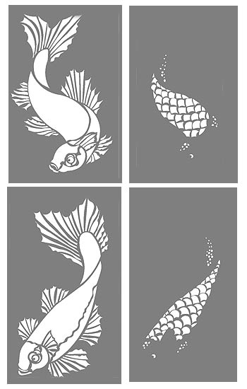 Koi Carp Stencil