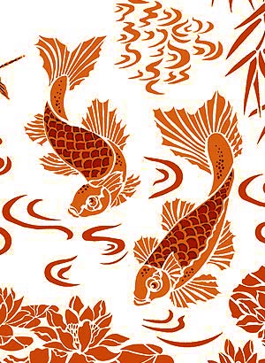 Koi Carp Mural Stencil