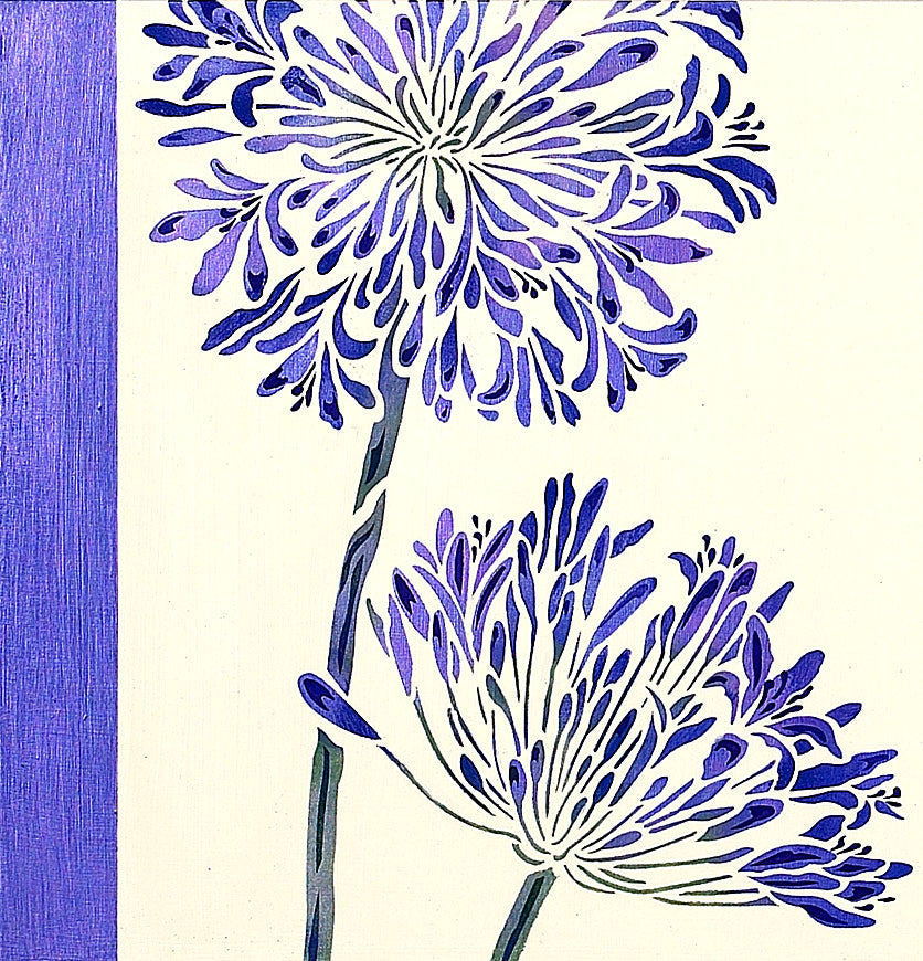 Large Agapanthus Flower Stencil