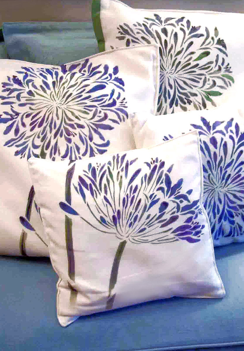 Large Agapanthus Flower Stencil