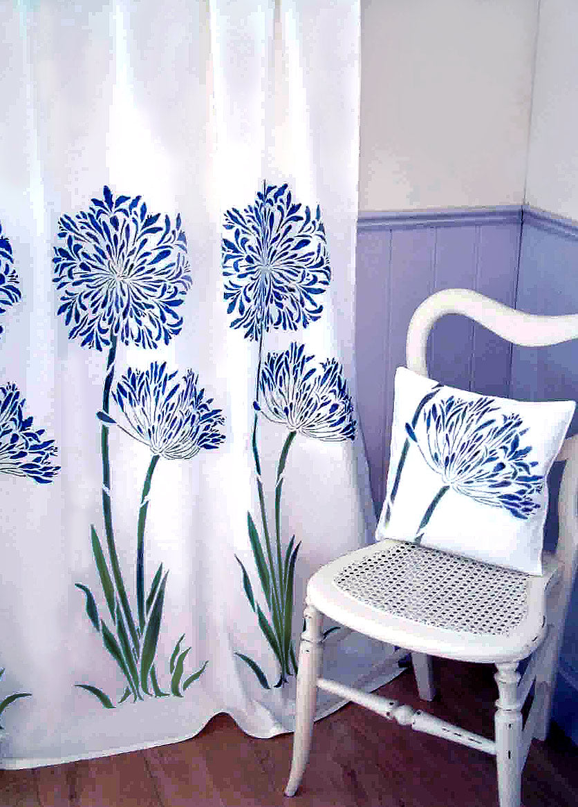 Large Agapanthus Flower Stencil