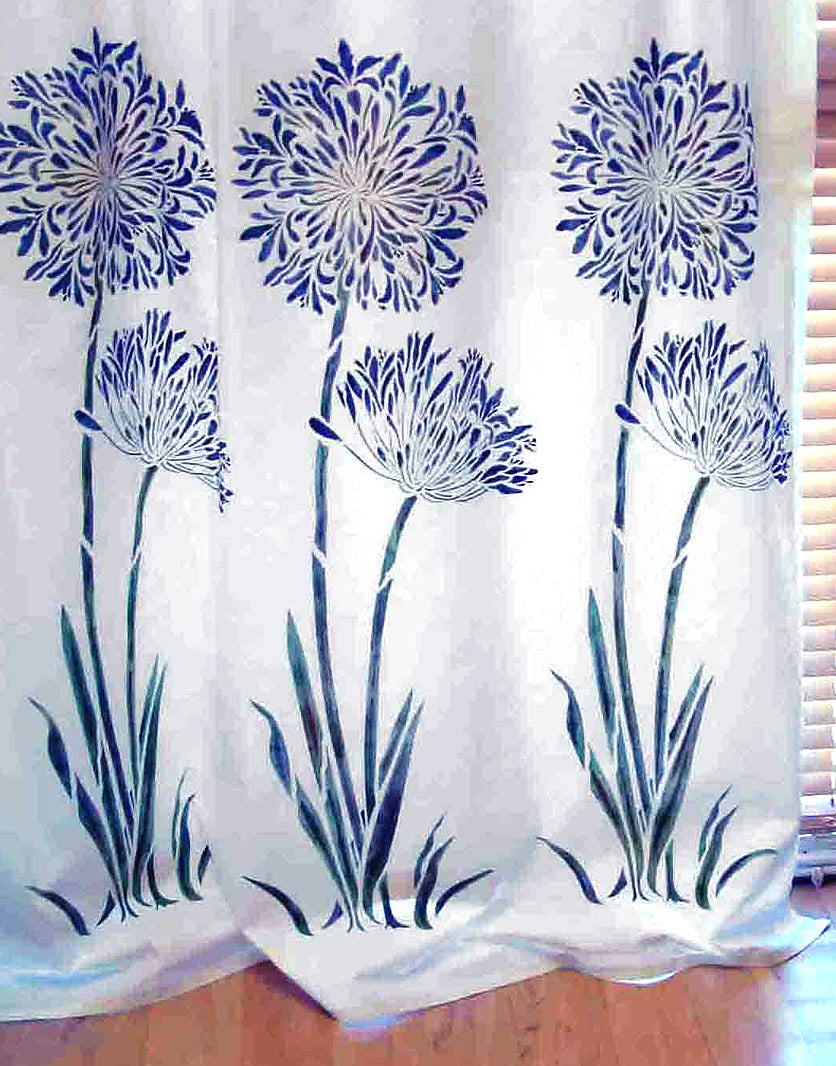 Large Agapanthus Flower Stencil