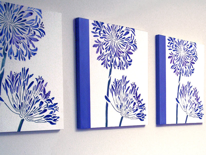 Large Agapanthus Flower Stencil