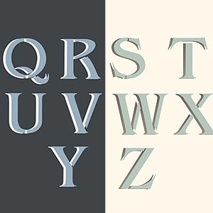 Large Capital Letters Theme Pack Stencil A - Z