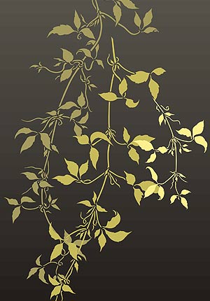 Large Trailing Clematis Leaves Stencil 3