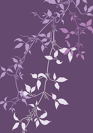 Large Trailing Clematis Leaves Stencil 3