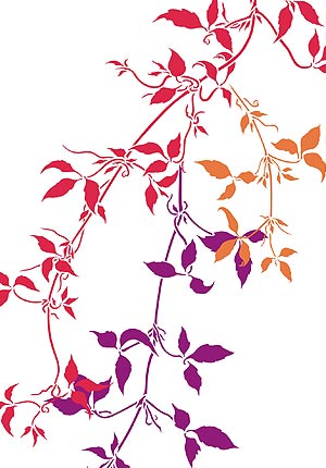 Large Trailing Clematis Leaves Stencil 3