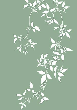 Large Trailing Clematis Leaves Stencil 2