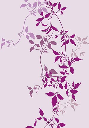 Large Trailing Clematis Leaves Stencil 2