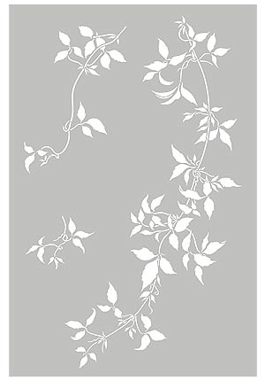 Large Trailing Clematis Leaves Stencil 2