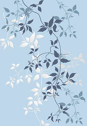 Large Trailing Clematis Leaves Stencil 1