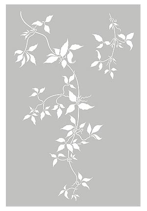 Large Trailing Clematis Leaves Stencil 1