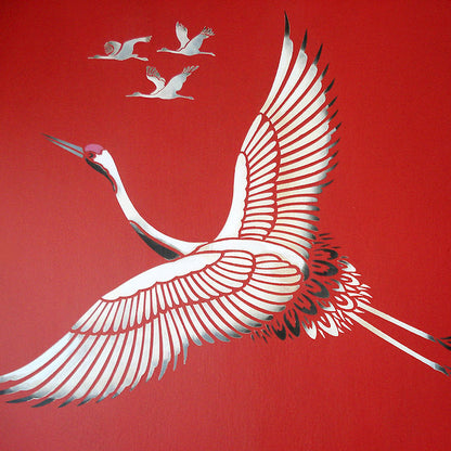 Large Flying Cranes Stencil