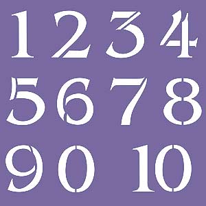 Large Numbers Theme Pack Stencil 0 - 10