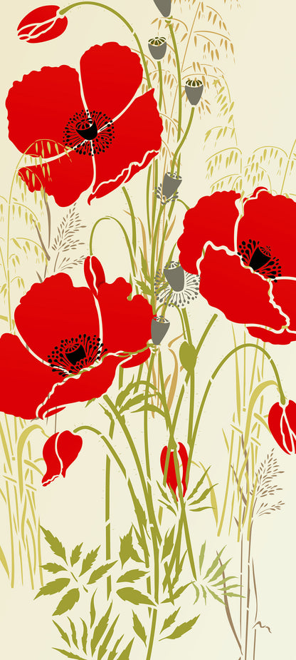 Large Wild Poppies Theme Pack Stencil