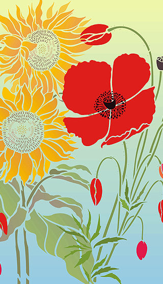 Large Wild Poppy Stencil