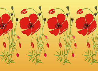 Large Wild Poppy Stencil