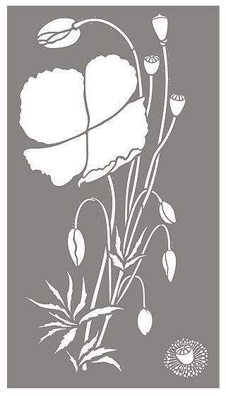 Large Wild Poppy Stencil