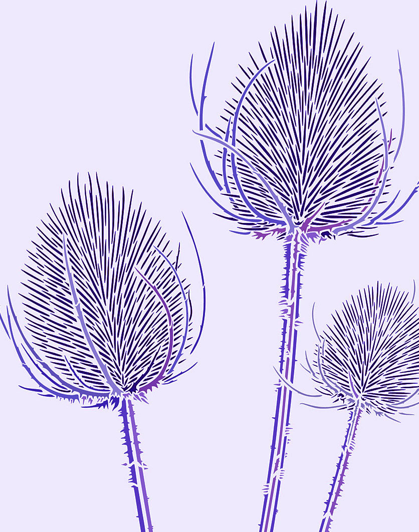 Large Wild Teasels Stencil