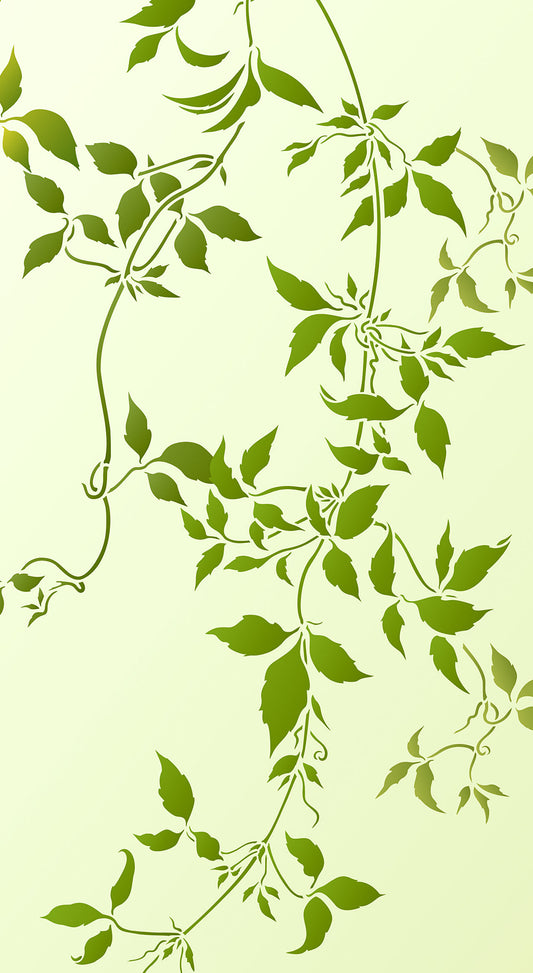 Large Trailing Clematis Leaves Stencil 2