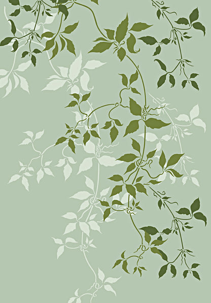 Large Trailing Clematis Leaves Stencil 1