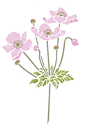 Little Japanese Anemone Stencil