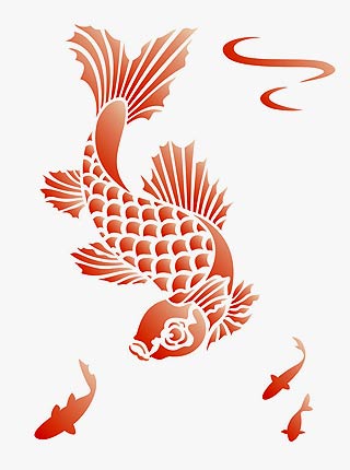 Little Koi Stencil 1