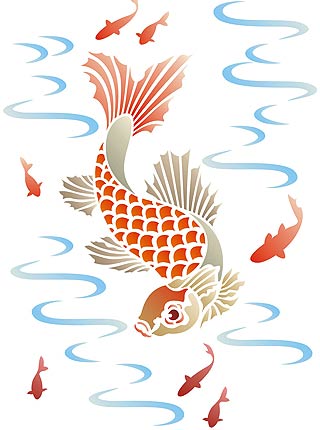 Little Koi Stencil 1