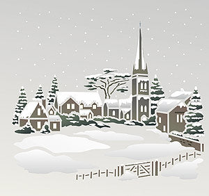 Little Snowy Scene Stencil