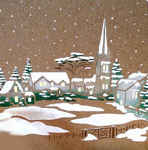 Little Snowy Scene Stencil