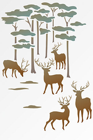 Little Woodland Stags Stencil Stags